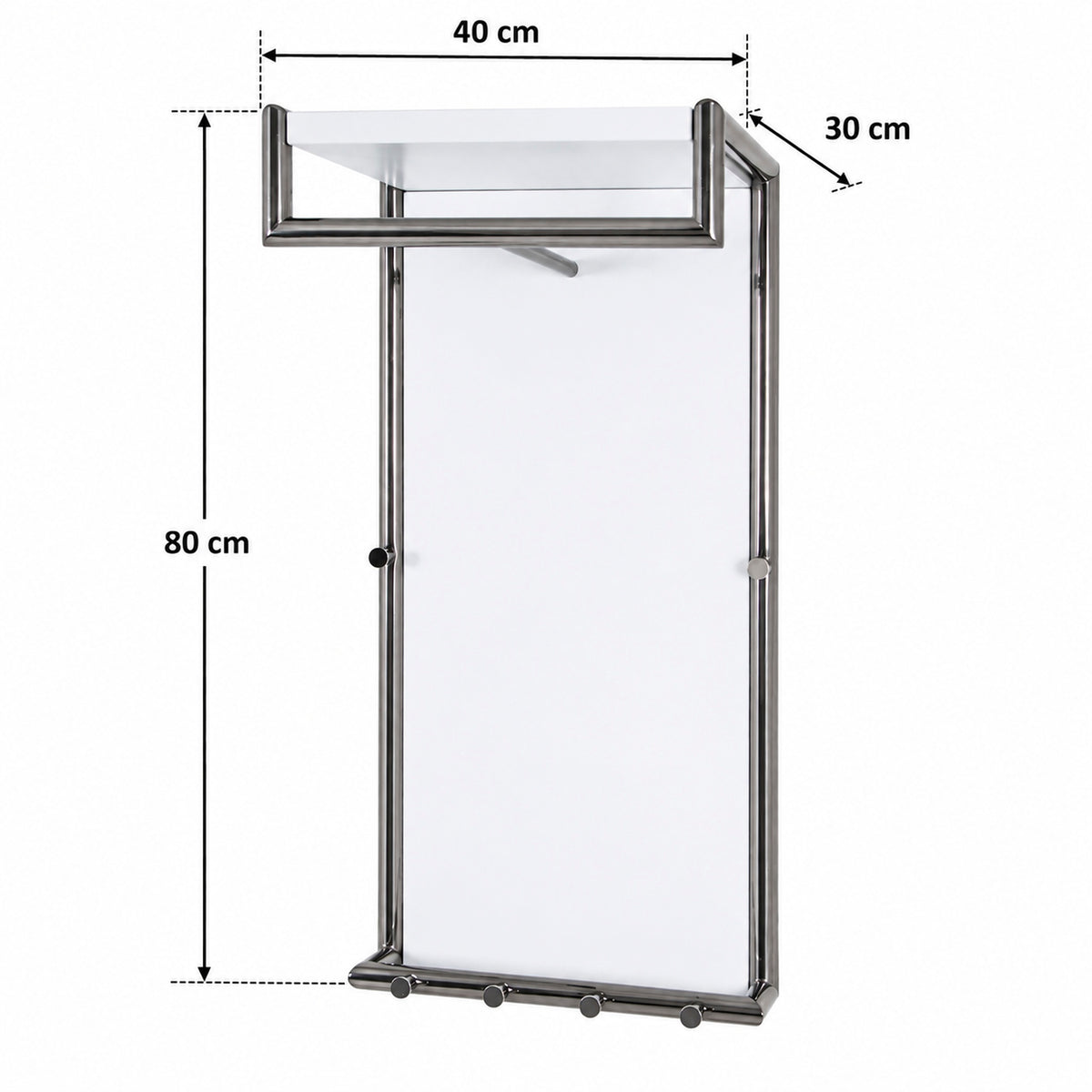 HAKU Möbel Wandgarderobe aus Metall in Anthrazit 40 x 30 x 80 cm