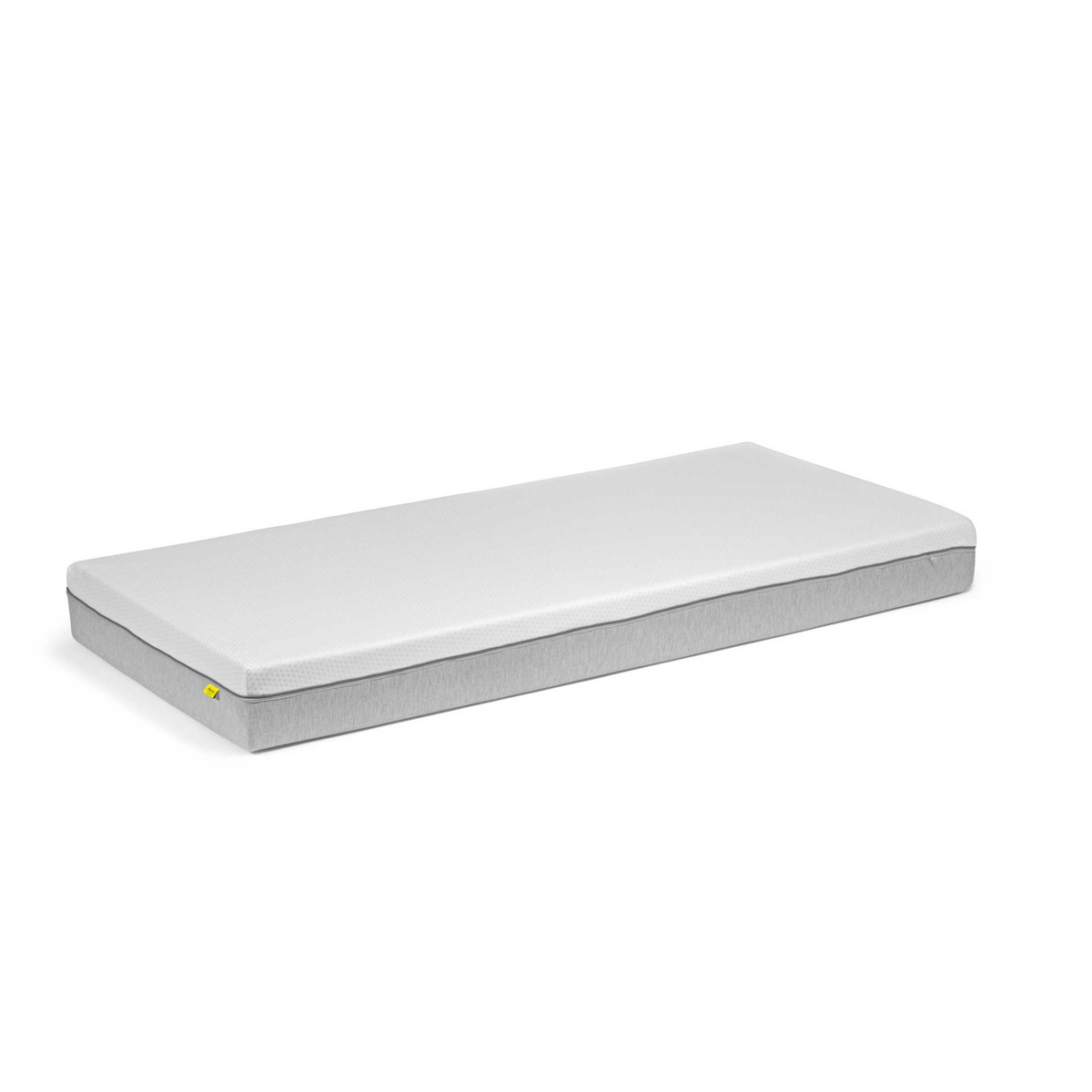 Bico Basics Matratze 90x200 cm in Weiss/Grau – Einzelmatratze mit weissem Bezug und grauem Rand