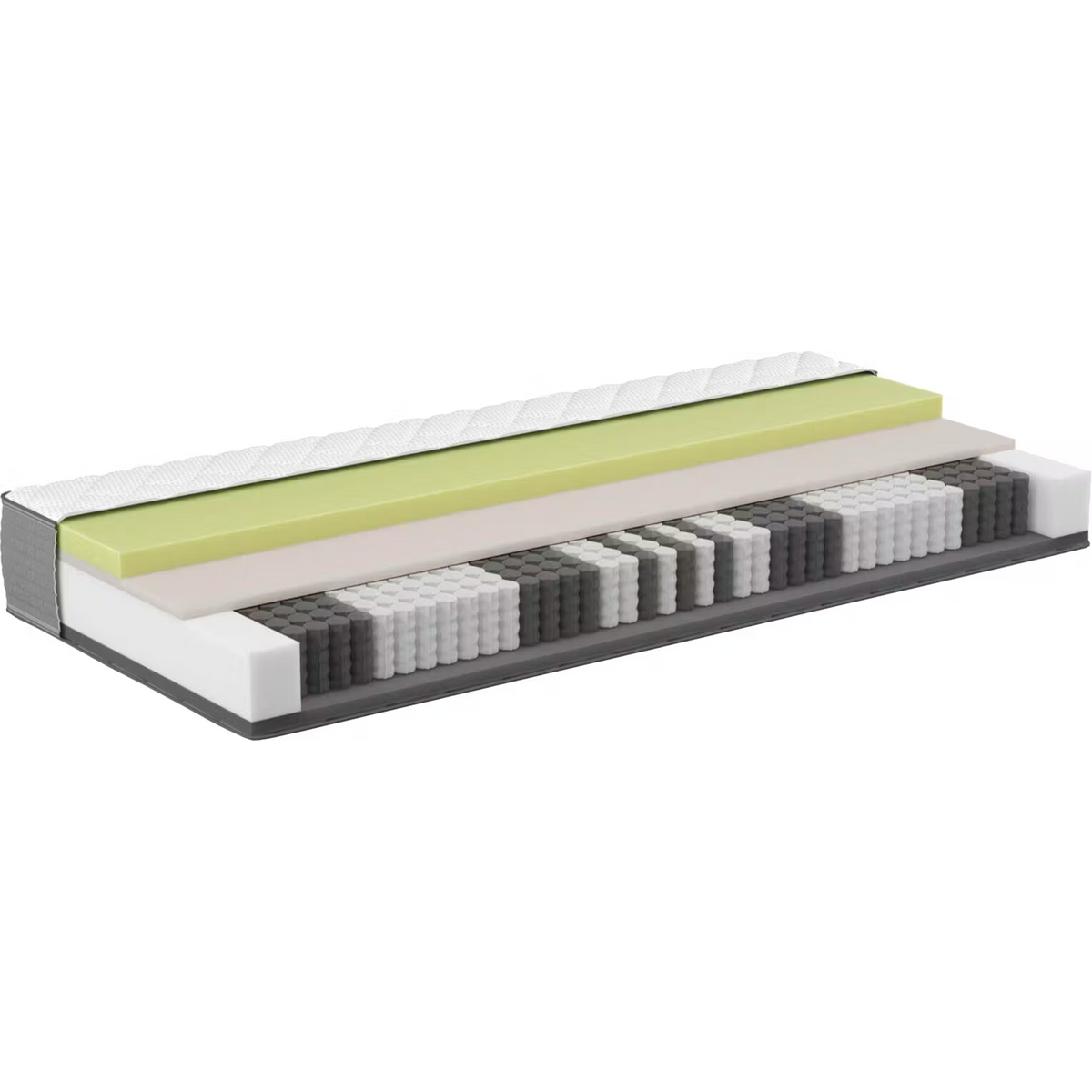 Bico Basics 4 Matratze 90x200 cm – Schnittbild mit Taschenfedern, Komfortschaum und gestepptem Bezug