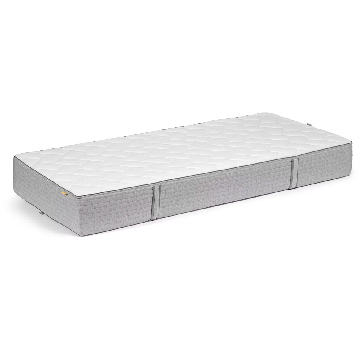 Bico Basics 4 Matratze 90x200 cm in Grau/Weiss mit gestepptem Bezug und seitlichen Haltegriffen