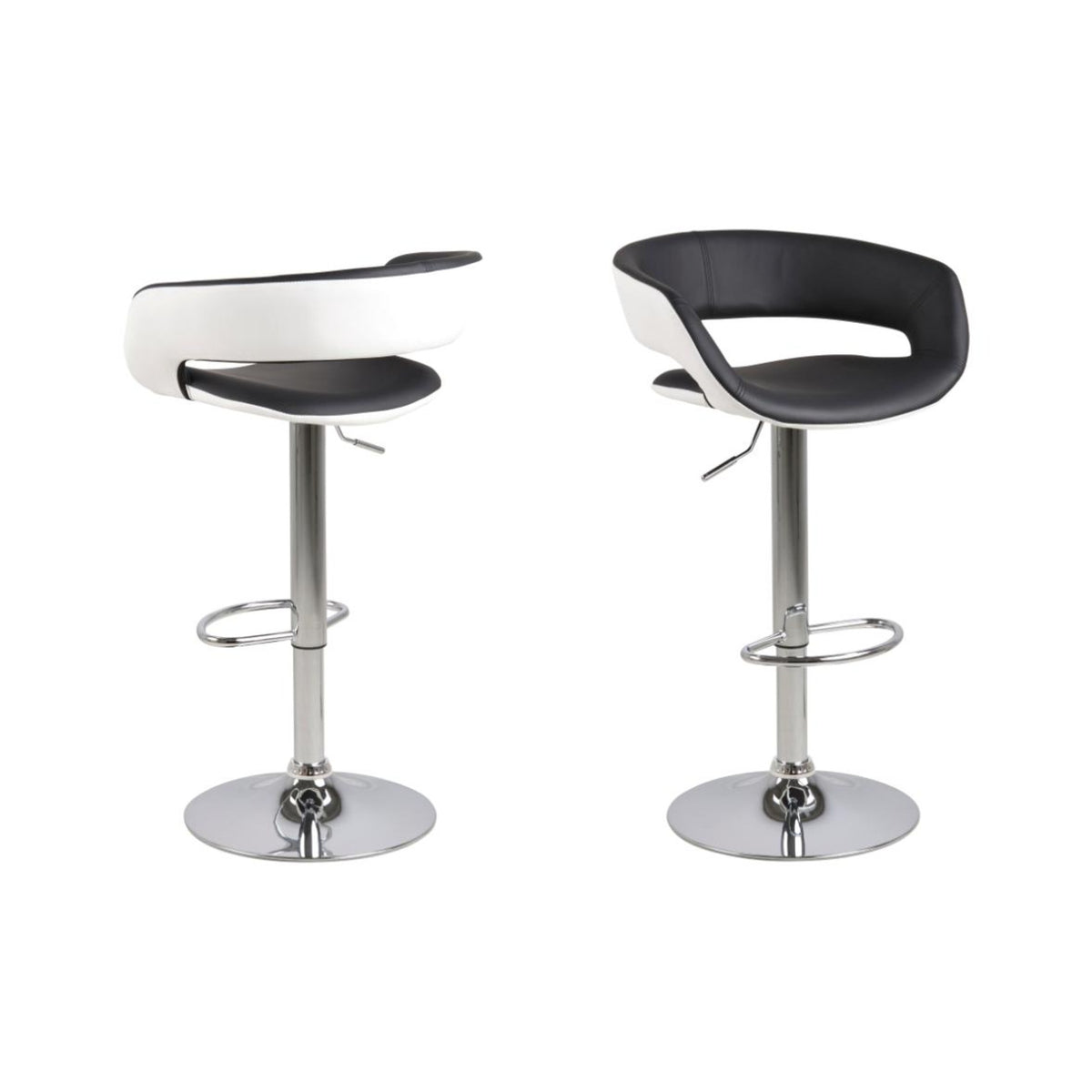 Grace Barhocker – PU schwarz BK1 und PU weiss SWT1, Trompete Gestell Chrom Stahl mit Drehfunktion