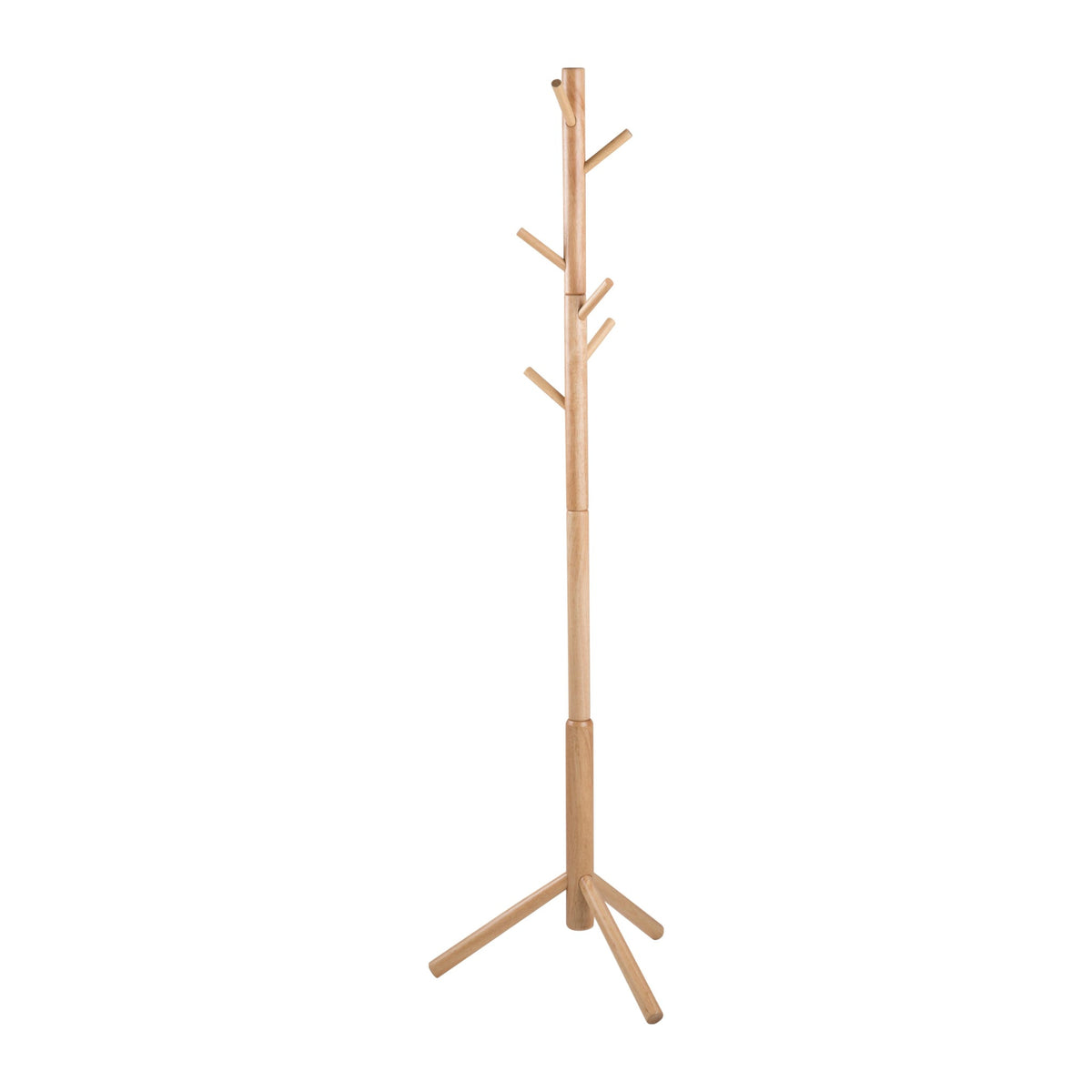Bremen Kleiderständer – Korpus und 3 Stern Gestell NC lackiert Rubberwood mit asymmetrischem Detail