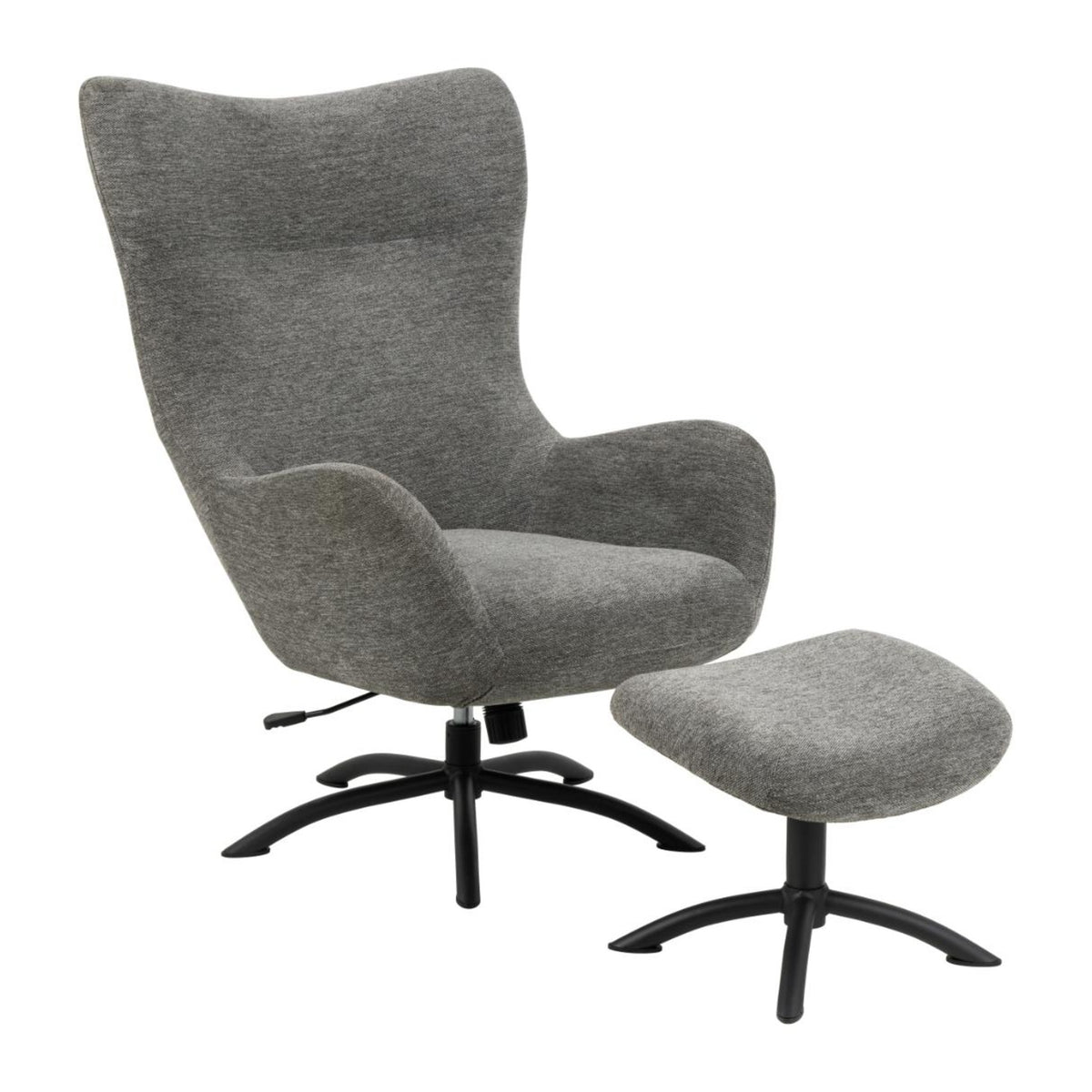 Talgarth Recliner mit Hocker – Skyland Stoff anthrazit 45