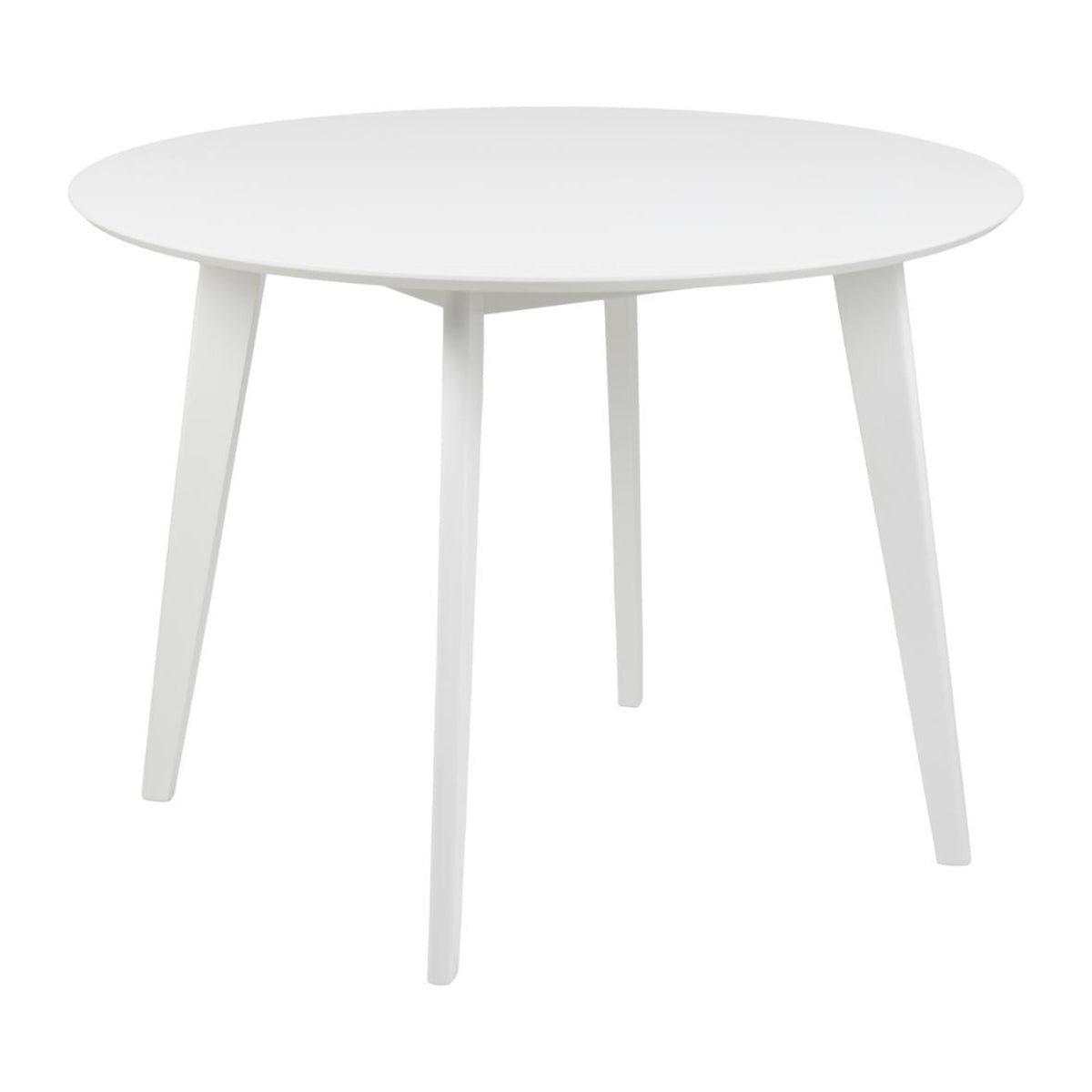 Roxby Esstisch rund – Tischplatte weiss SH lackiert MDF, Gestell weiss SH Lack Rubberwood