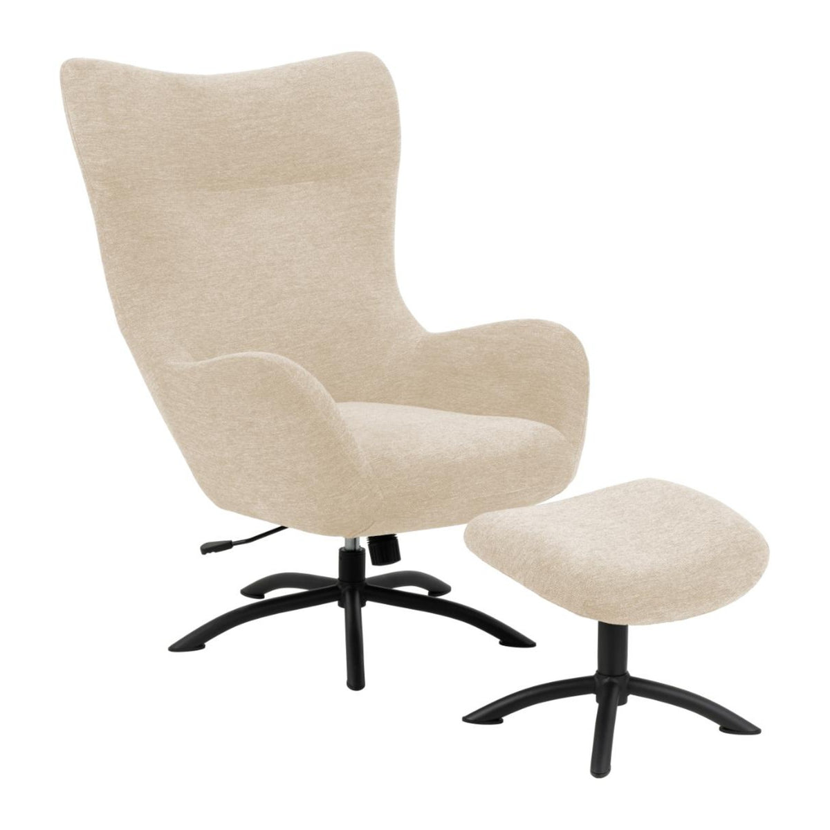 Talgarth Recliner mit Hocker – Skyland Stoff creme 1