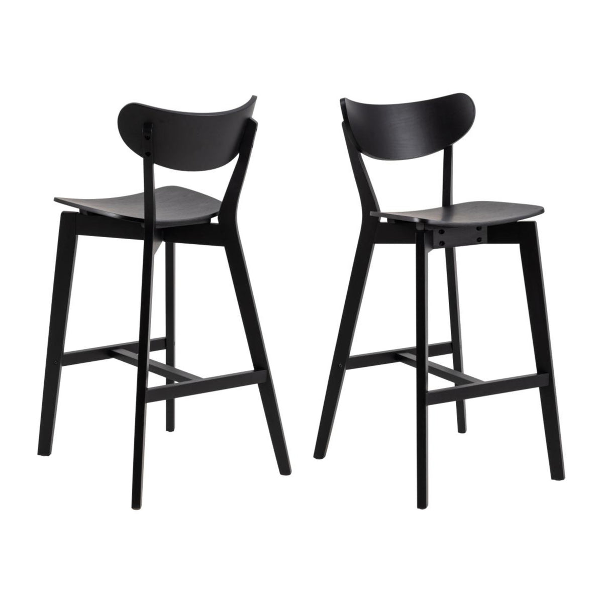 Roxby Barhocker – matt schwarz SH Lack Eiche Furnier