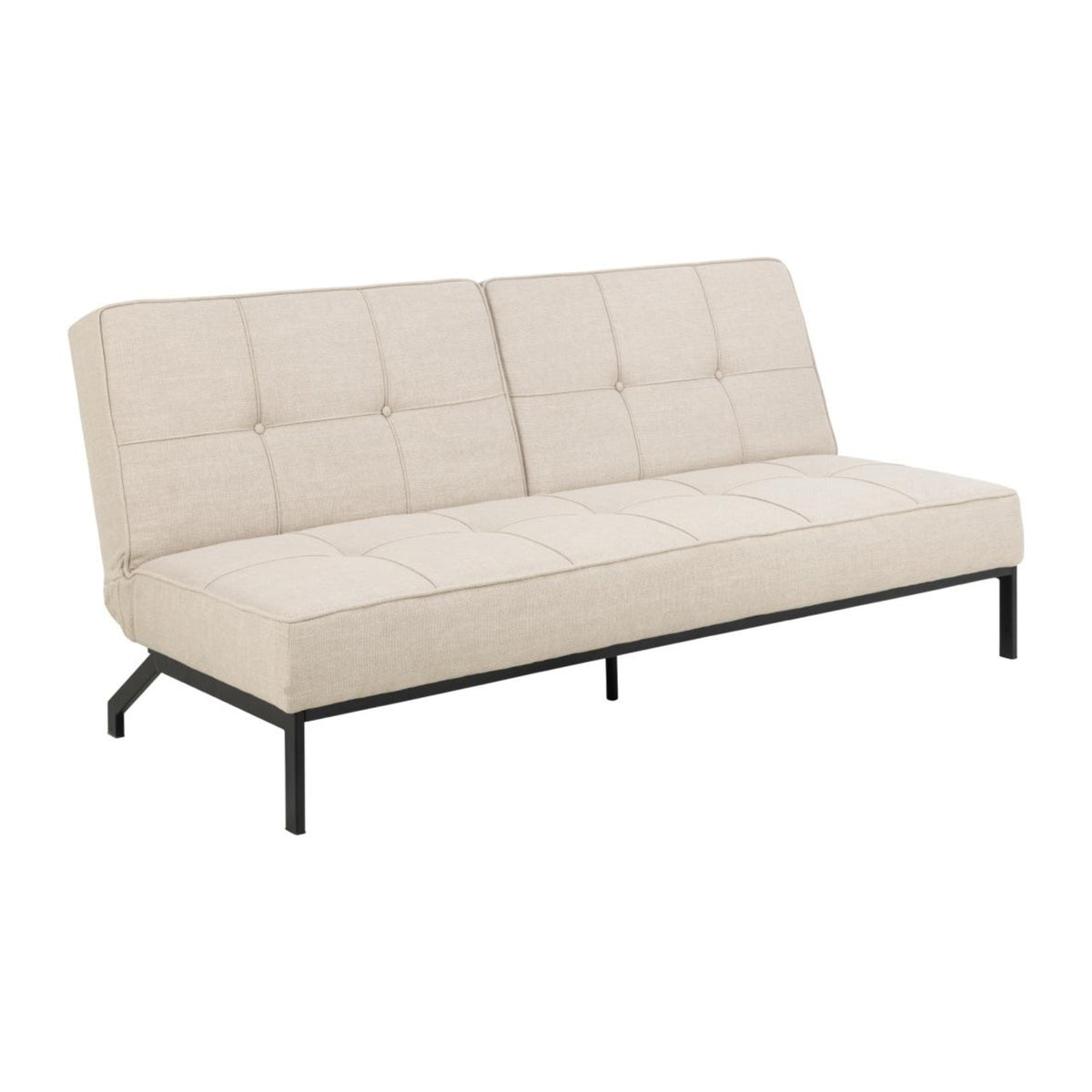 Perugia Bettcouch – Basel Stoff beige 24 und nicht gewebt Stoff schwarz 01