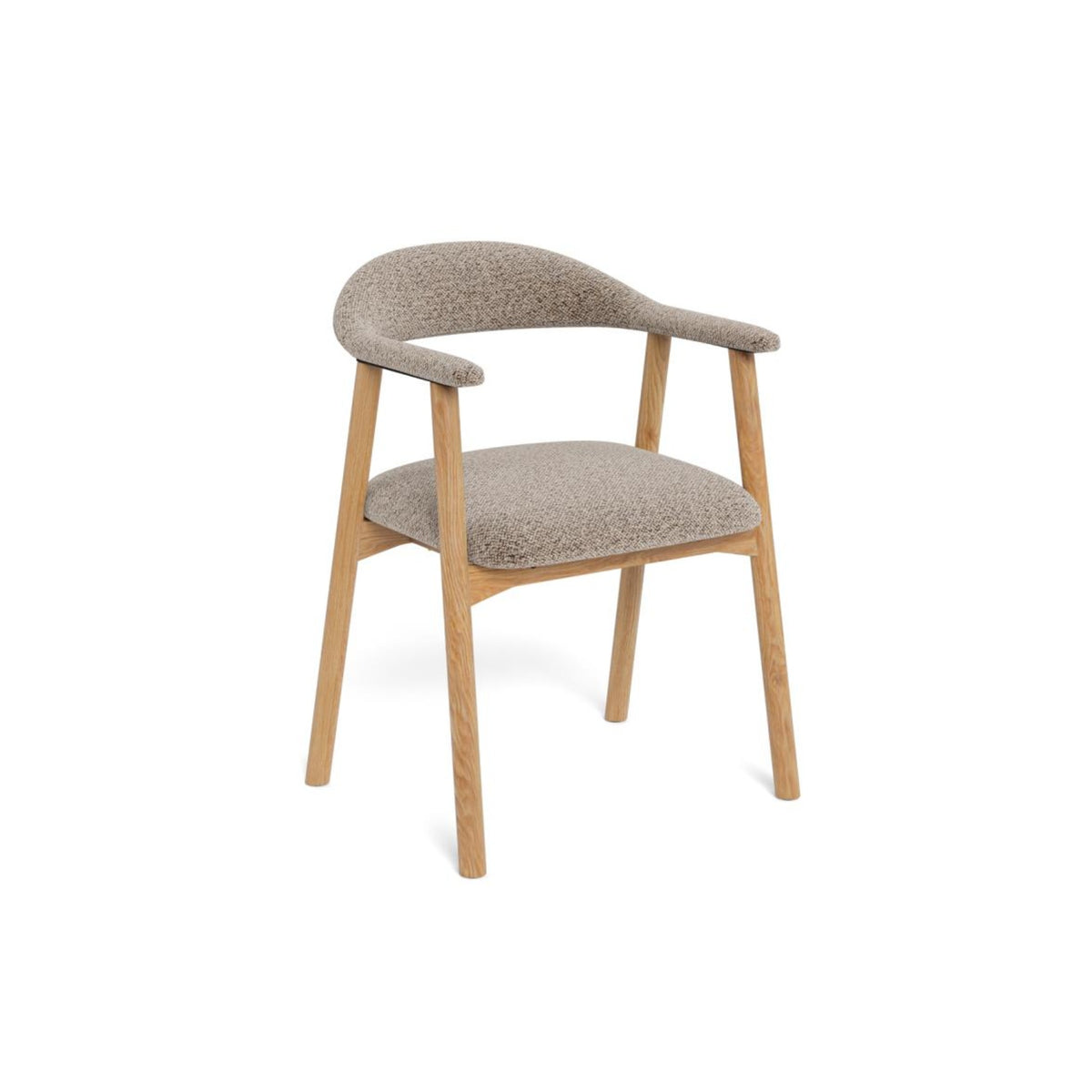 Addi Esszimmerstuhl mit Armlehne – Monza Stoff beige 60, Gestell Ölbehandelt Eiche