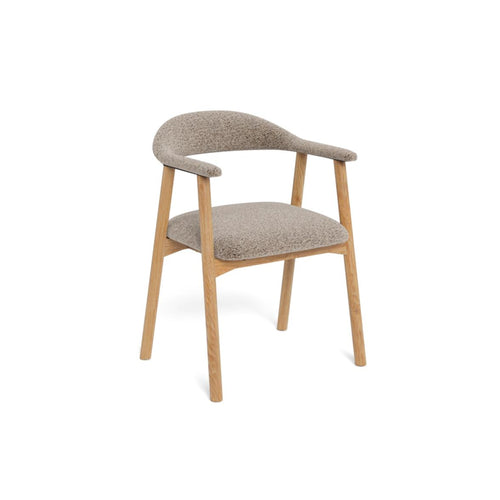 Addi Esszimmerstuhl mit Armlehne – Monza Stoff beige 60, Gestell Ölbehandelt Eiche