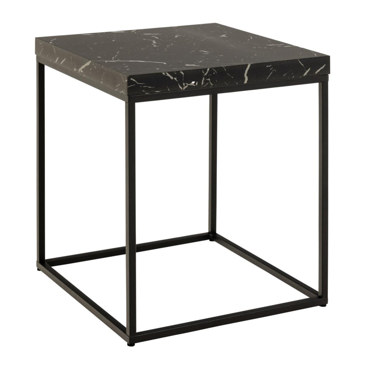 Barossa Couchtisch quadratisch – Tischplatte Marmor schwarz Marquina rau Melamin