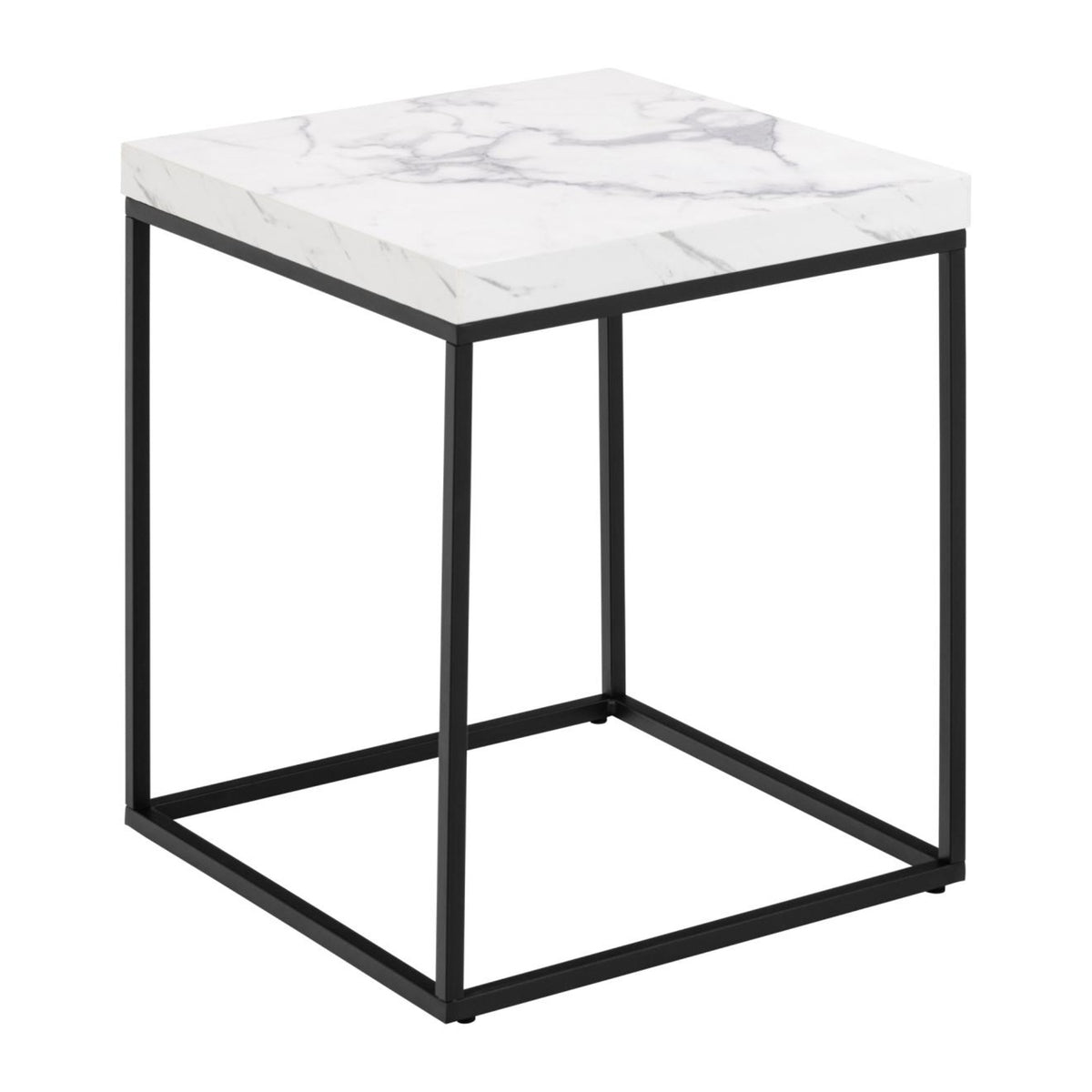 Barossa Couchtisch quadratisch – Tischplatte Marmor weiss Carrara rau Melamin