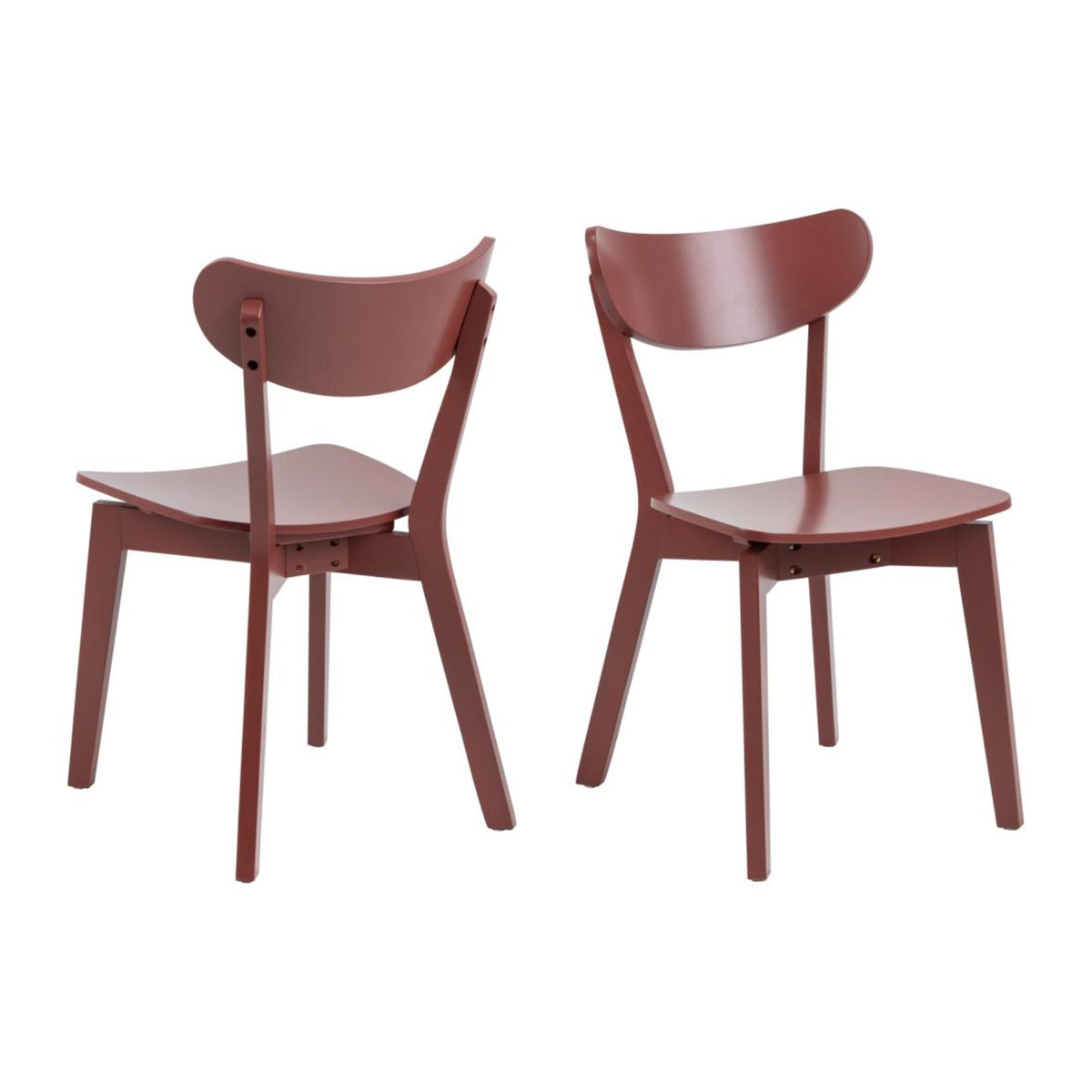 Roxby Esszimmerstuhl – terracotta SH lackiert MDF, Gestell terracotta SH Lack Rubberwood