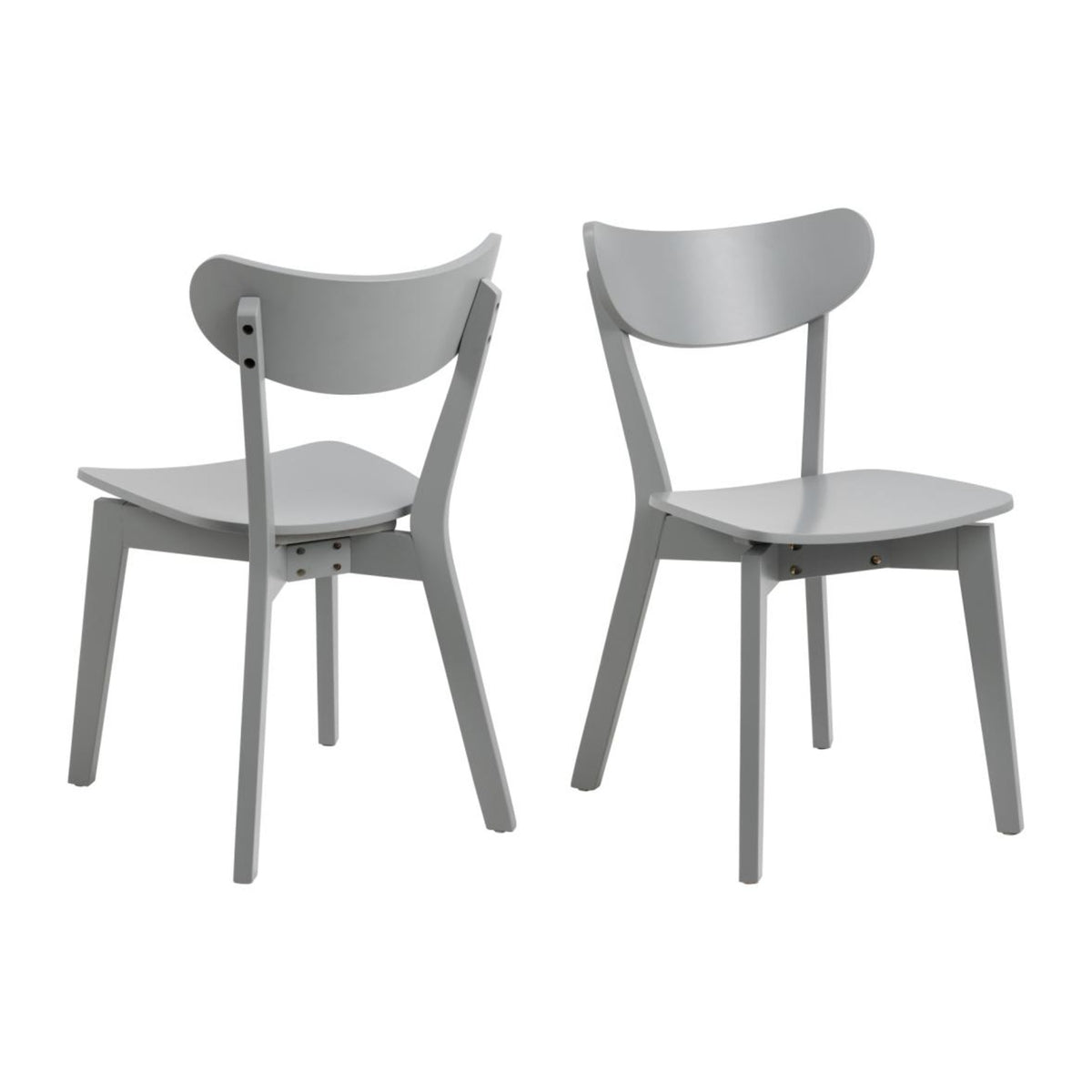 Roxby Esszimmerstuhl – grau SH lackiert MDF, Gestell matt hell grau SH Lack Rubberwood