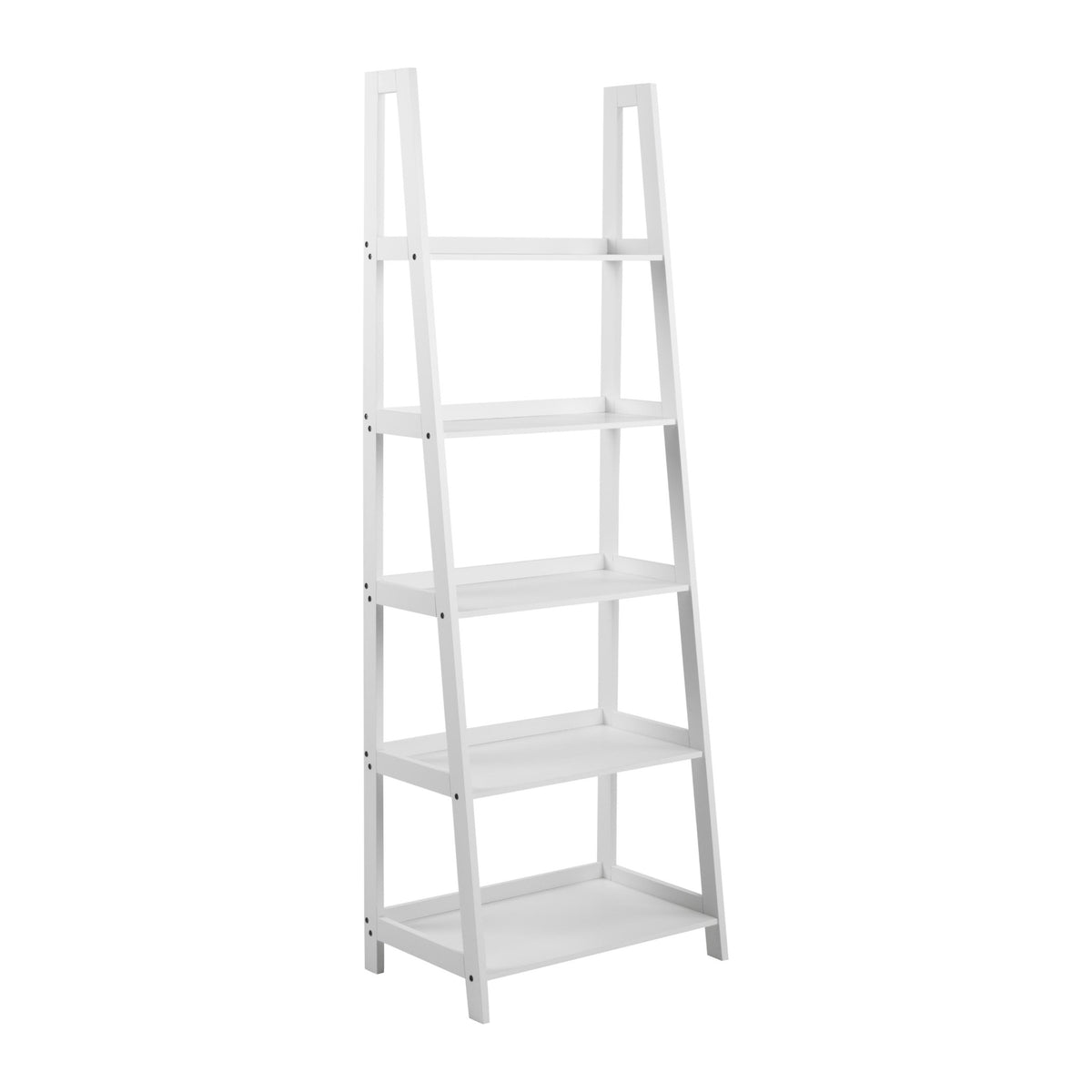 Wally Regal – Korpus und Gestell weiss NC lackiert MDF, 5 Böden weiss UV lackiert MDF mit Treppenform