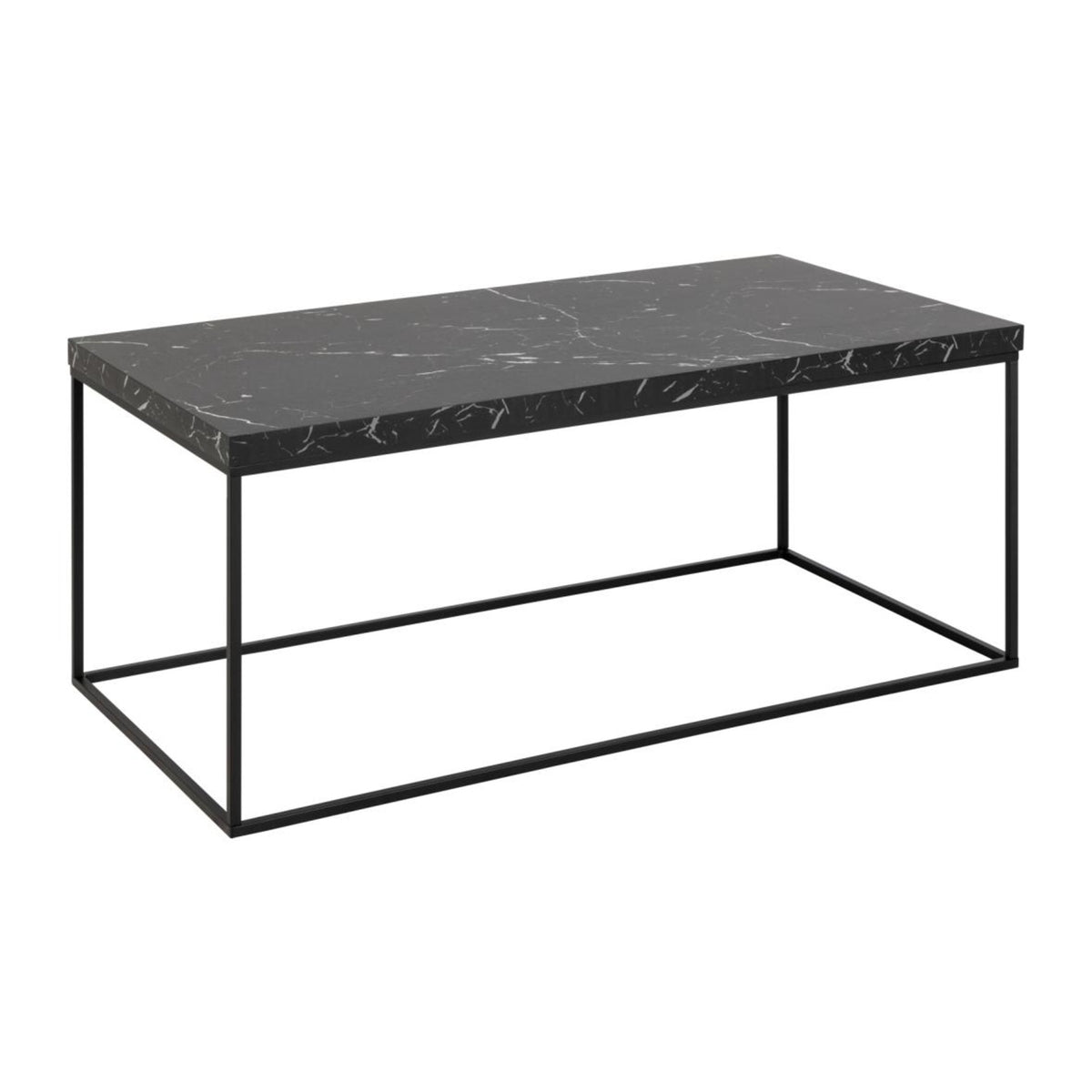 Barossa Couchtisch rechteckig – Tischplatte Marmor schwarz Marquina rau Melamin