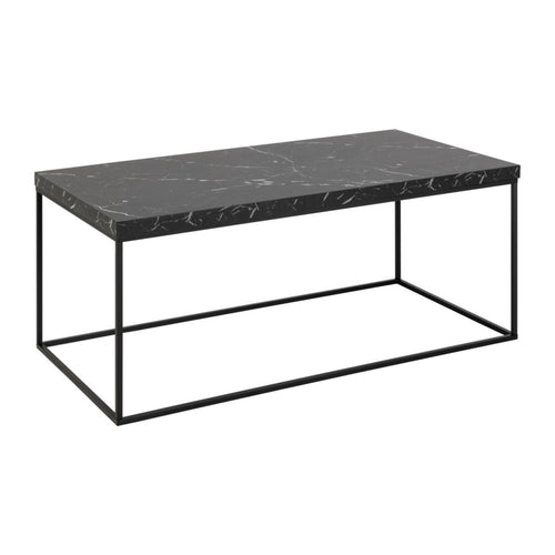 Barossa Couchtisch rechteckig – Tischplatte Marmor schwarz Marquina rau Melamin