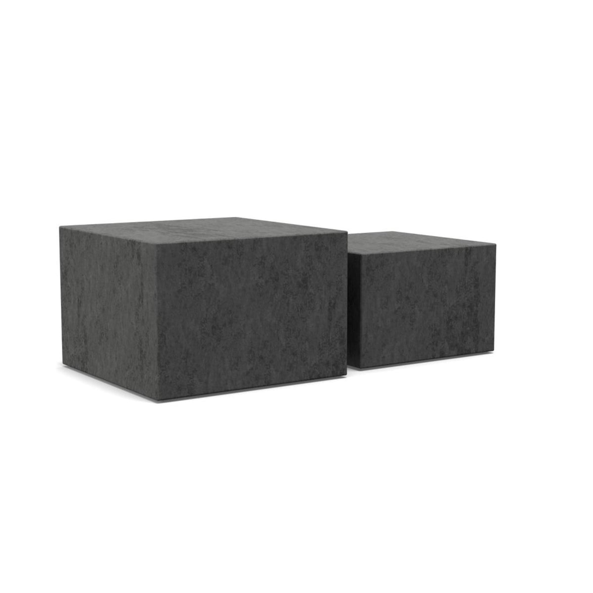 Dice Couchtischsatz quadratisch – Tischplatte und Gestell Schwartz Ocean rau Papier mit Satz aus 2 Stück