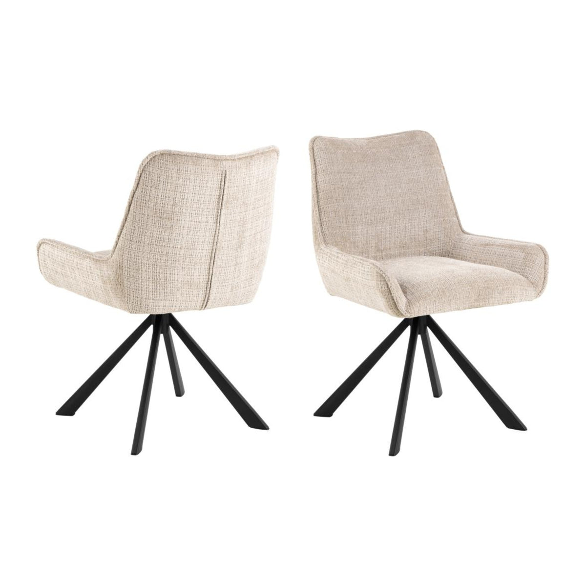 Eddie Esszimmerstuhl – Juto Stoff beige 4