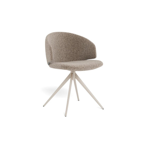 Ella Esszimmerstuhl – Monza Stoff beige 60 FR, 4 Stern Gestell grau rau pulverbeschichtet Stahl mit Drehfunktion