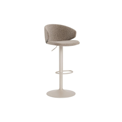 Ella Barhocker – Monza Stoff beige 60 FR, Trompete Gestell grau rau pulverbeschichtet Stahl mit Drehfunktion