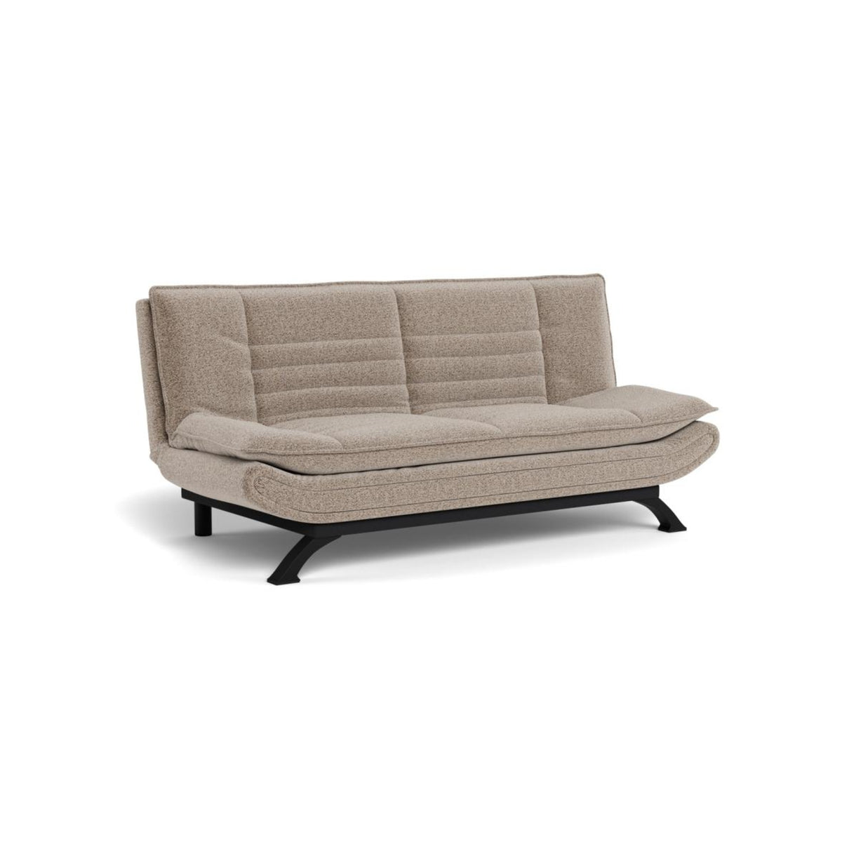 Faith Bettcouch – Monza Stoff beige 60, Gestell matt schwarz pulverbeschichtet Stahl mit Französischen & Quernähte und click & clack (Art. 111240)