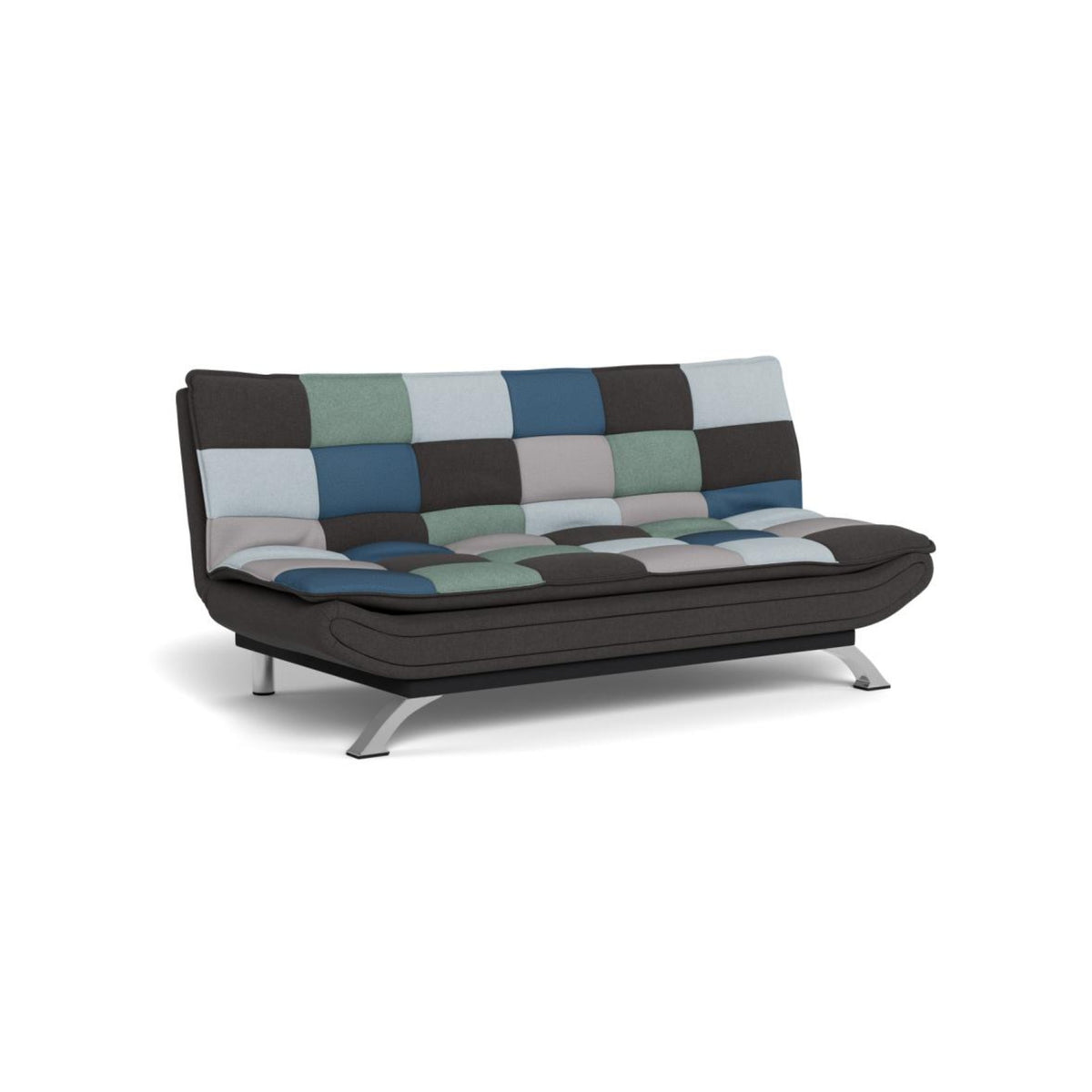Faith Bettcouch – Patchwork Stoff patchwork TO18,31 CO210 SA5,72 und Sawana Stoff grau 5, Gestell Chrom Stahl mit Französischen & Quernähte und click & clack (Art. 111251)