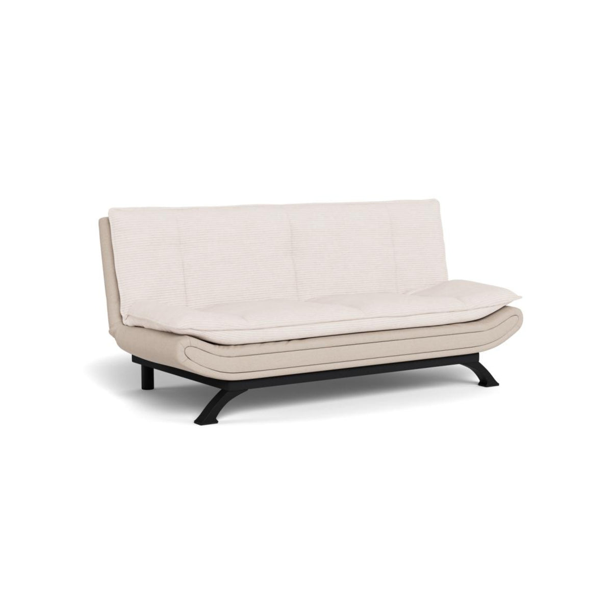 Faith Bettcouch – Lincoln Stoff beige 03 und Nea Stoff beige 25, Gestell matt schwarz pulverbeschichtet Stahl mit Französischen & Quernähte und click & clack (Art. 113162)