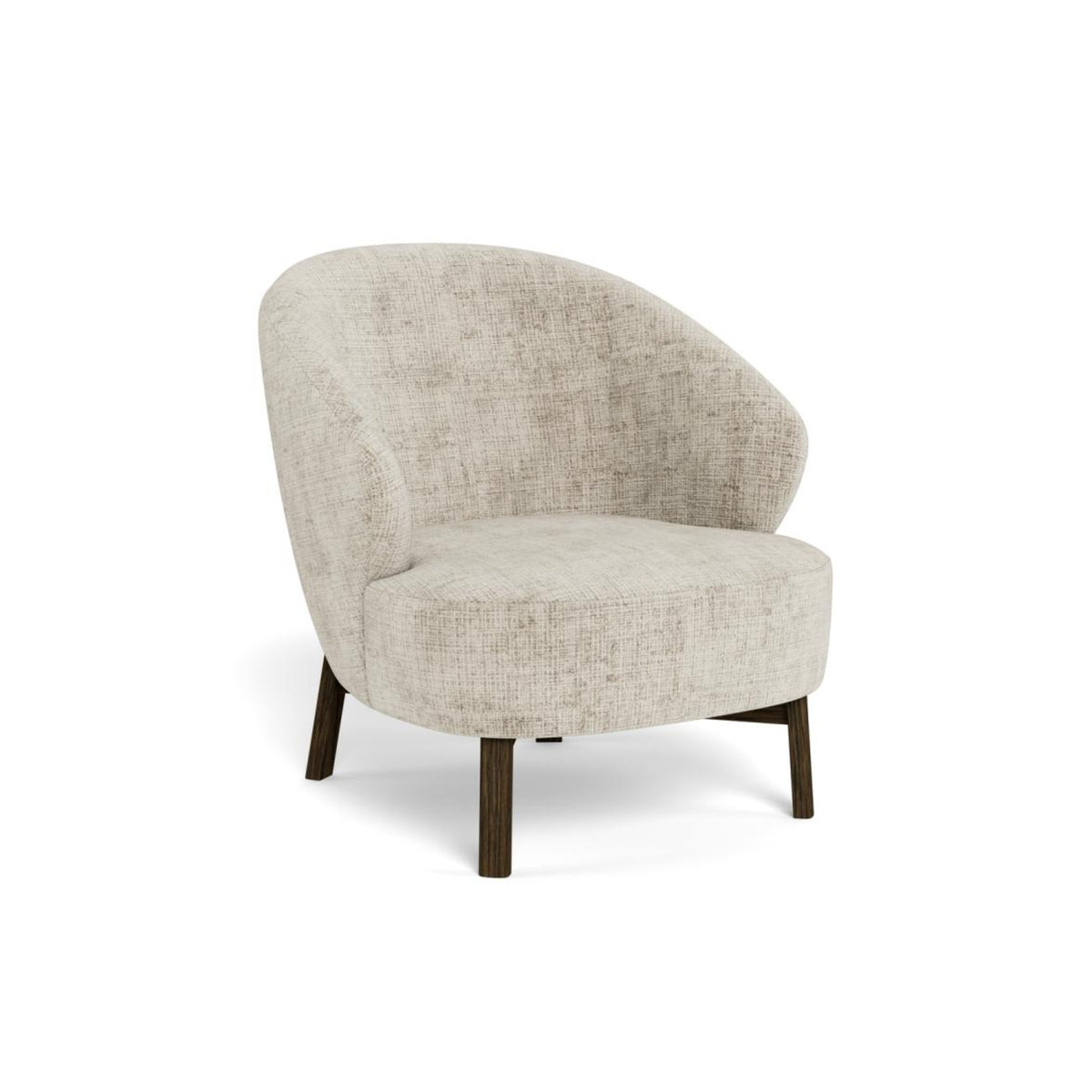 Darlene Loungestuhl – Juto Stoff beige 4, Gestell NC lackiert Eiche mit Taschenfedern