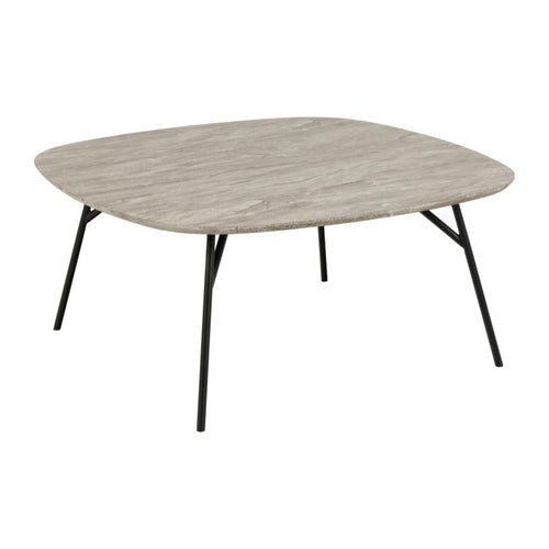 Caracas Couchtisch quadratisch – Tischplatte grau Mamor River rau Papier