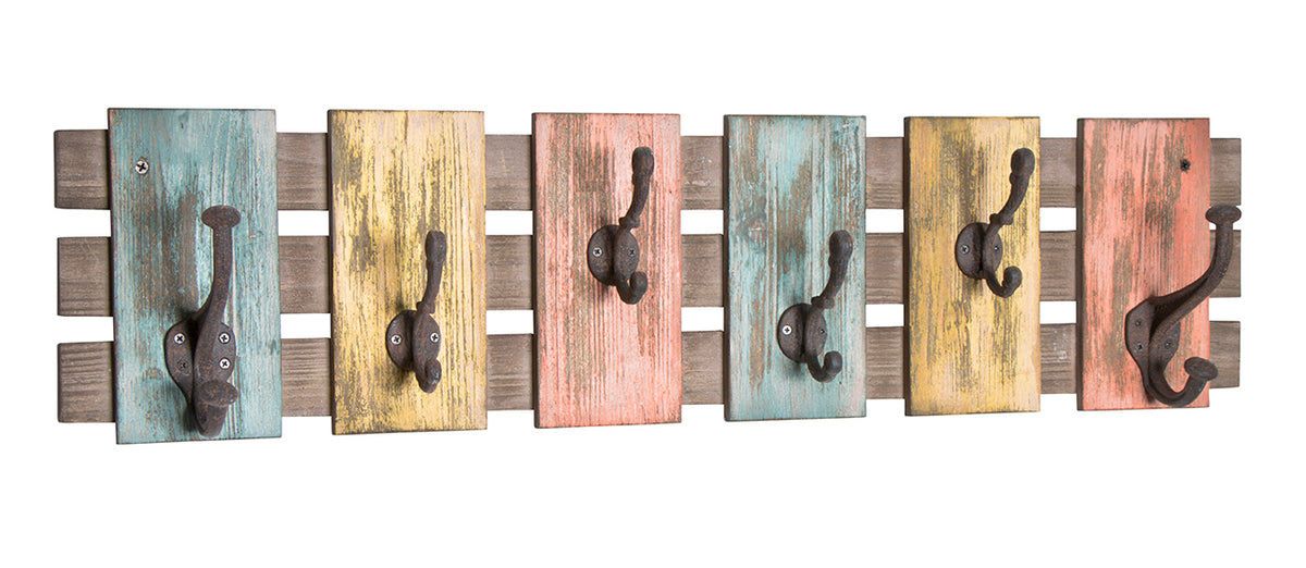 HAKU Möbel Wandgarderobe aus Massivholz in Braun 81 x 11 x 20 cm
