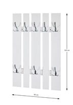 HAKU Möbel Wandgarderobe aus MDF in Weiss 65 x 9 x 100 cm