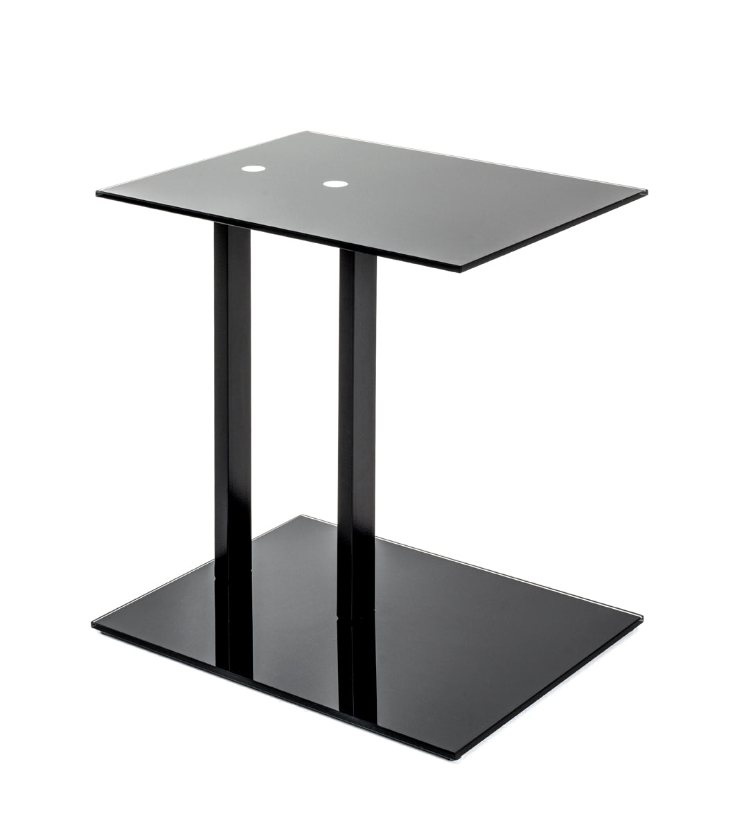 HAKU Möbel Beistelltisch aus Metall mit Glas in Schwarz 45 x 35 x 50 cm