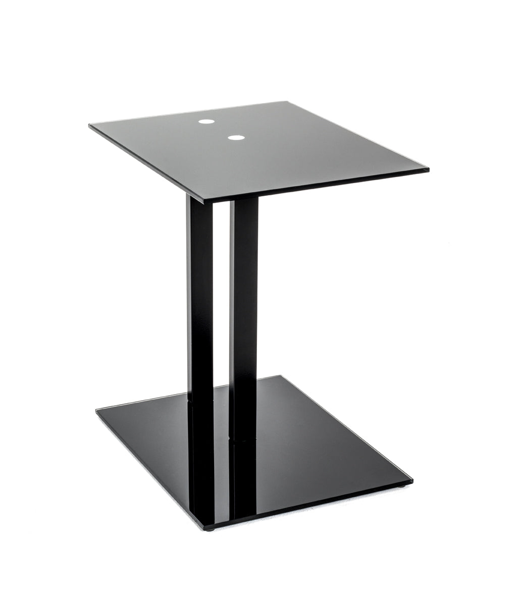 HAKU Möbel Beistelltisch aus Metall mit Glas in Schwarz 45 x 35 x 50 cm