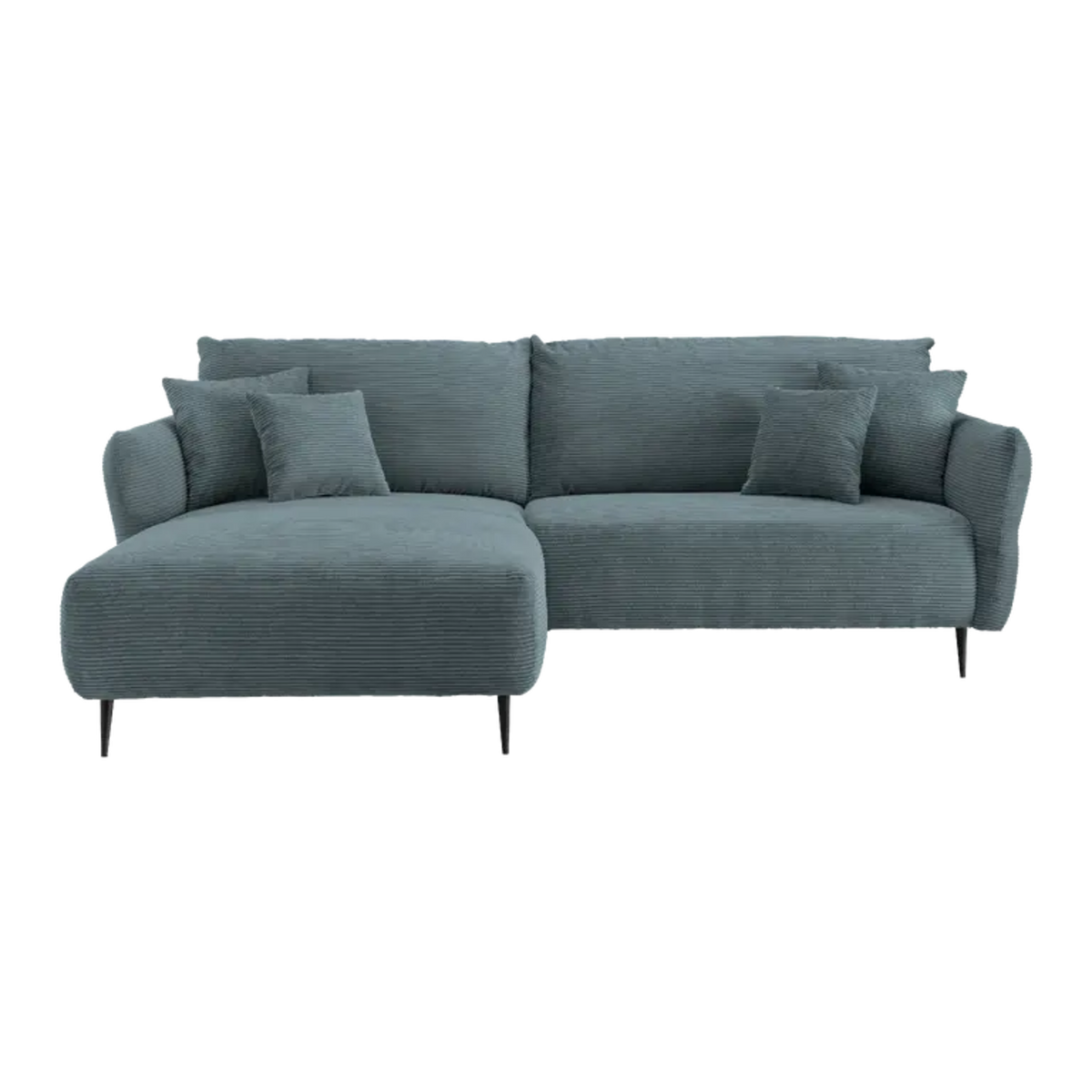Polstergruppe Vanilla in Petrol - modernes Ecksofa mit Chaise Lounge und Metallbeinen