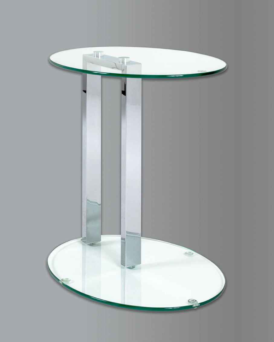 HAKU Möbel Beistelltisch aus Metall mit Glas in Silber 45 x 35 x 50 cm