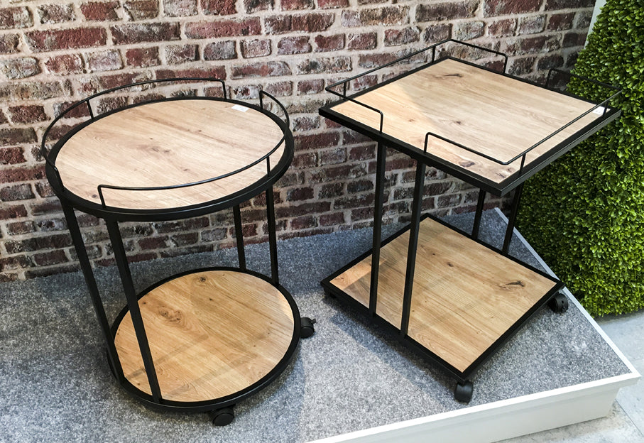 HAKU Möbel Beistelltisch auf Rollen aus MDF kratzbeständig in Braun 45 x 60 cm