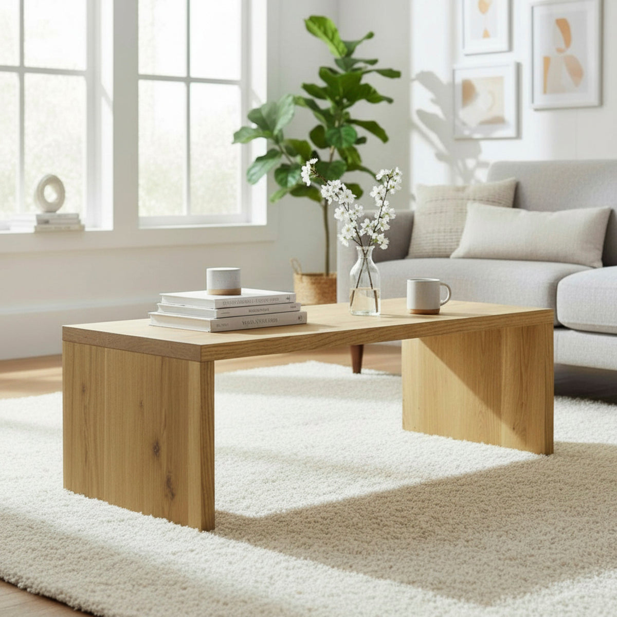 HAKU Möbel Couchtisch aus Holzwerkstoff Wangengestell in Braun