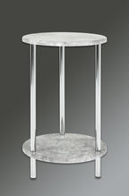 HAKU Möbel Beistelltisch aus Metall in Silber 30 x 50 cm