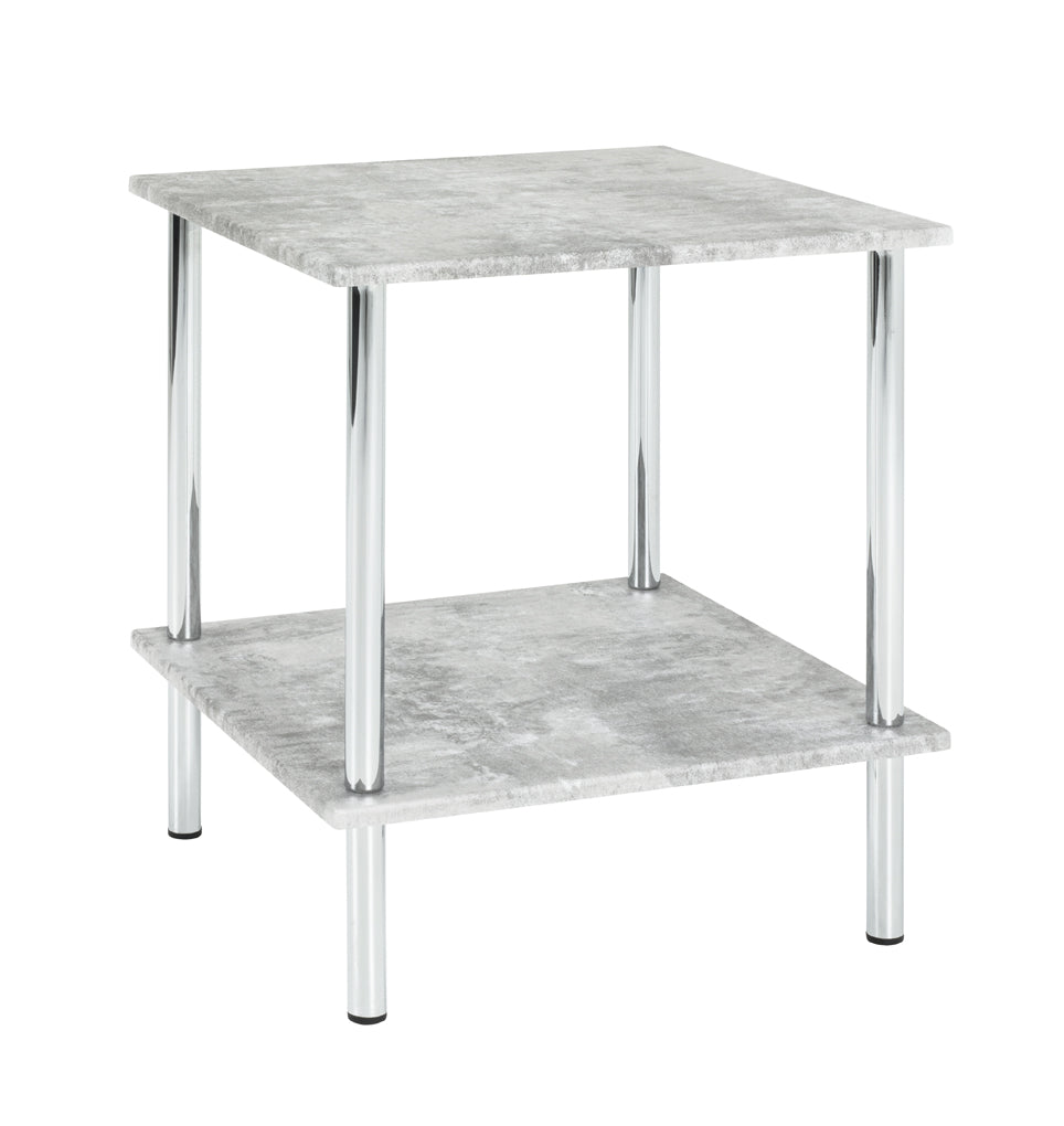 HAKU Möbel Beistelltisch aus Metall in Silber 39 x 39 x 45 cm