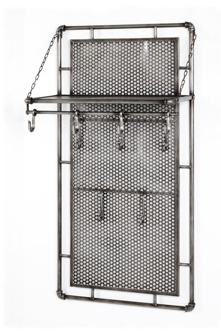 HAKU Möbel Wandgarderobe aus Metall in Anthrazit 60 x 35 x 120 cm
