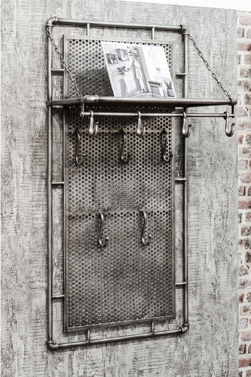 HAKU Möbel Wandgarderobe aus Metall in Anthrazit 60 x 35 x 120 cm