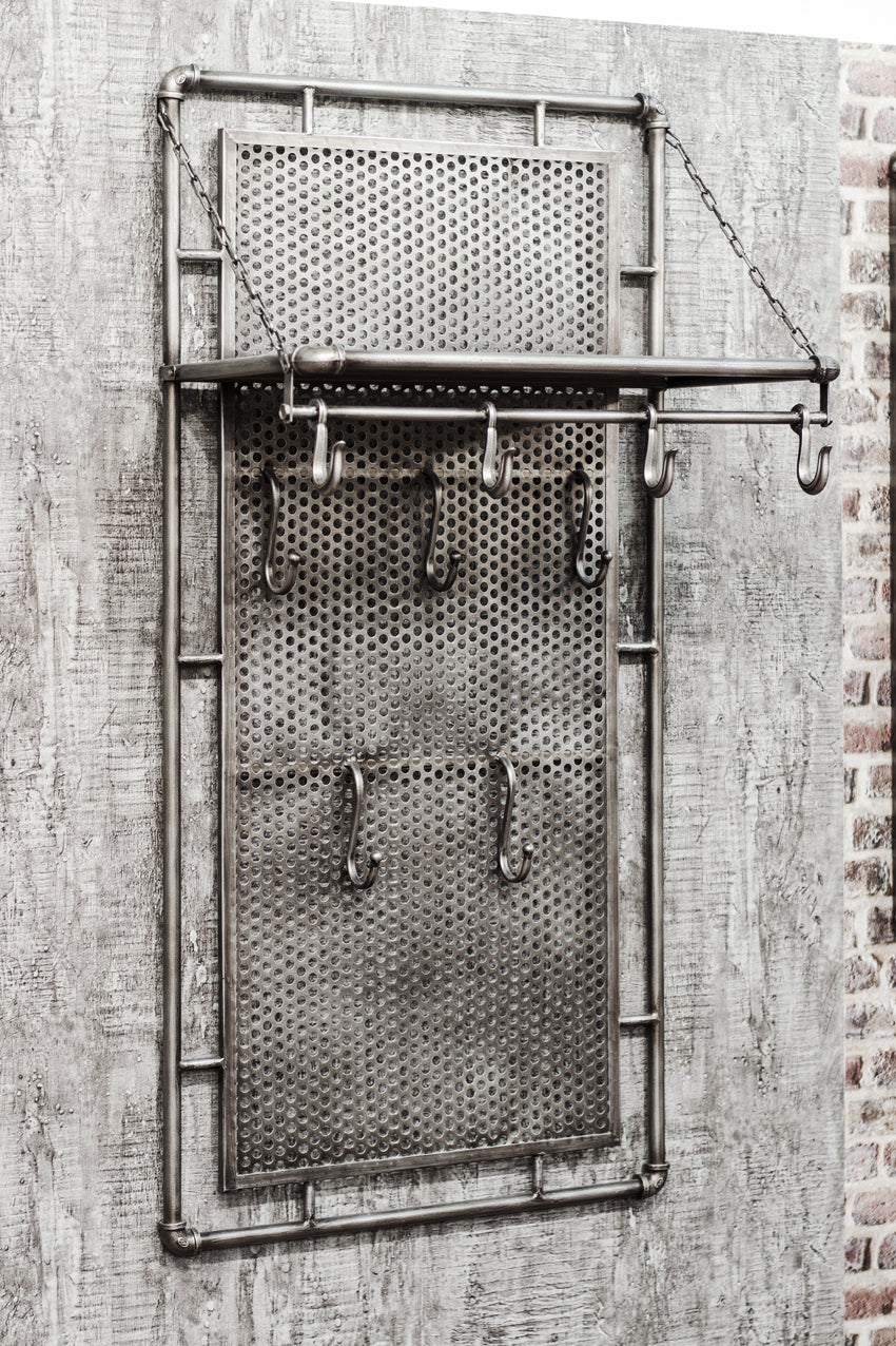 HAKU Möbel Wandgarderobe aus Metall in Anthrazit 60 x 35 x 120 cm