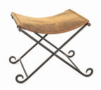 HAKU Möbel Hocker aus Leder klappbar in Braun