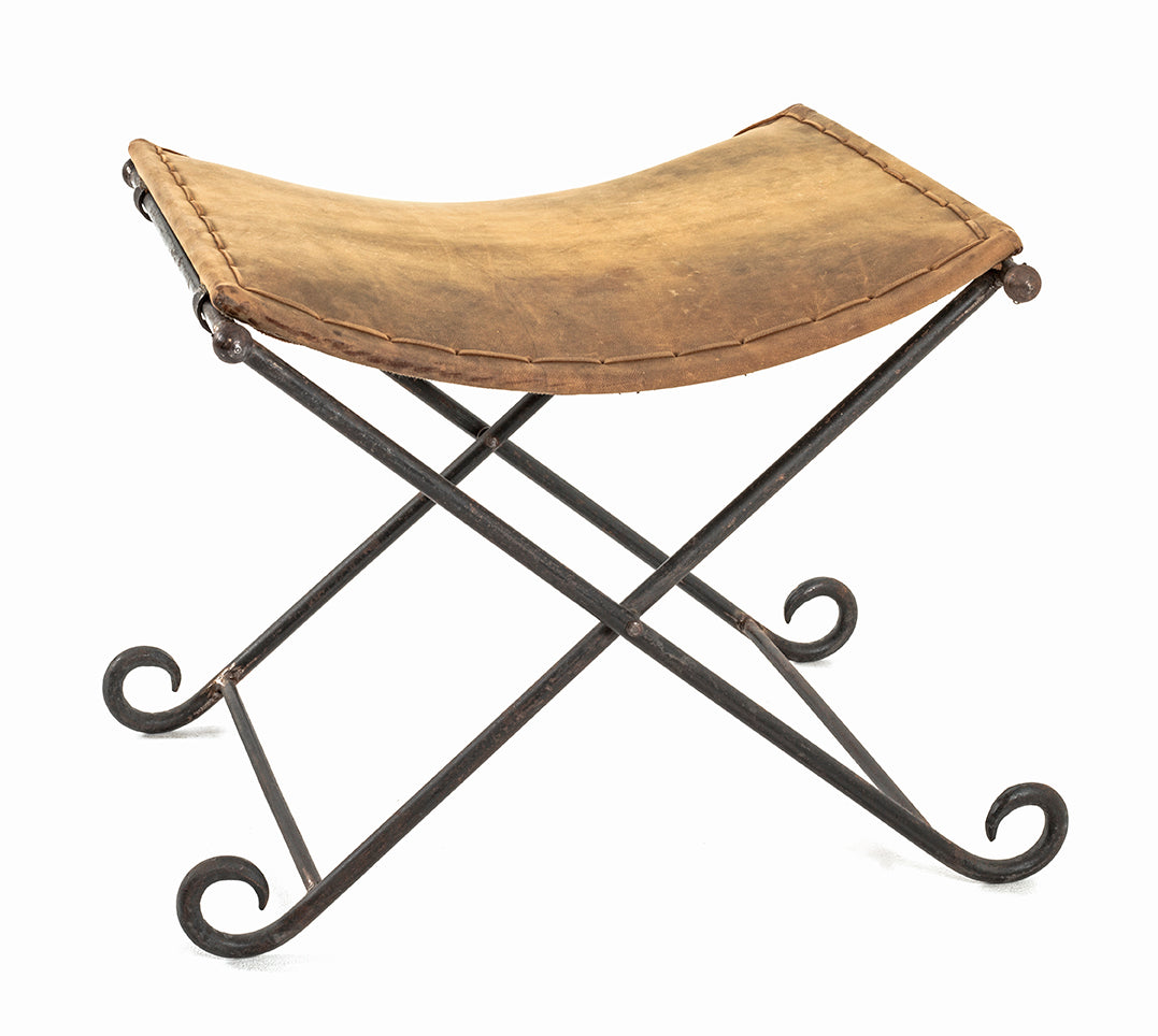 HAKU Möbel Hocker aus Leder klappbar in Braun