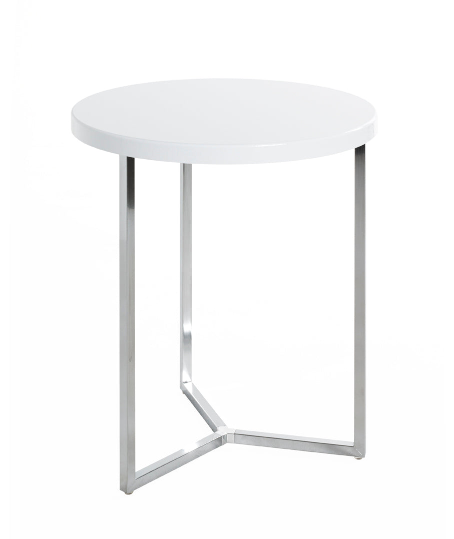 HAKU Möbel Beistelltisch aus Metall Y-Gestell in Silber 45 x 54 cm