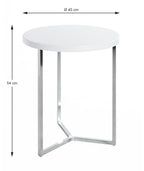 HAKU Möbel Beistelltisch aus Metall Y-Gestell in Silber 45 x 54 cm