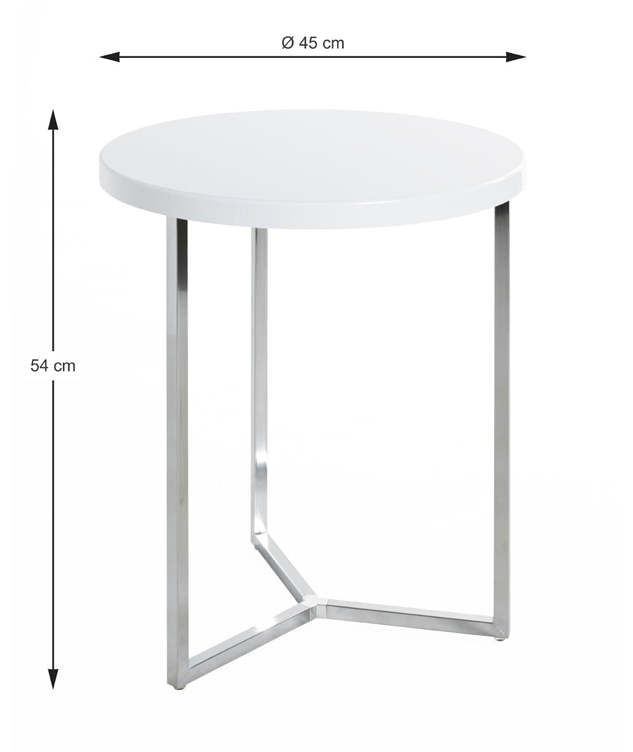 HAKU Möbel Beistelltisch aus Metall Y-Gestell in Silber 45 x 54 cm