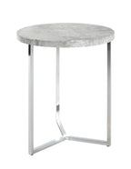 HAKU Möbel Beistelltisch aus Metall Y-Gestell in Silber 45 x 54 cm
