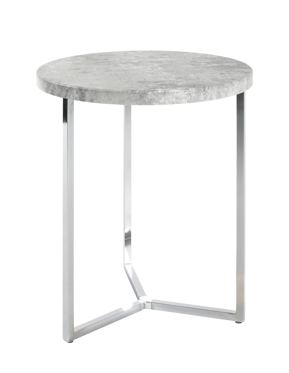 HAKU Möbel Beistelltisch aus Metall Y-Gestell in Silber 45 x 54 cm