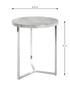 HAKU Möbel Beistelltisch aus Metall Y-Gestell in Silber 45 x 54 cm